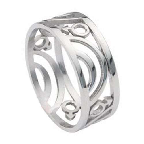 Pride Shack – Mars / Male Symbol Carved Ring – Men’s Gay Pride Steel Ring