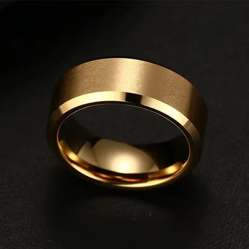 Titanium Stainless Steel 8Mm Brushed Finish Men Women Wedding Band Comfort Ring