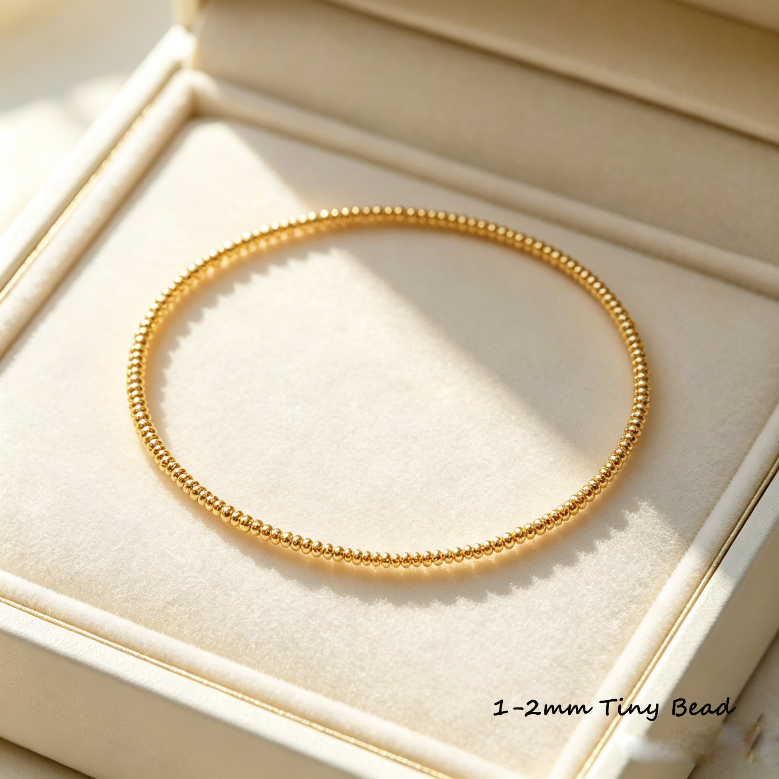 2 Pack Gold Filled Stretch Bead Bracelets Healing Everyday Stackable Jewelry