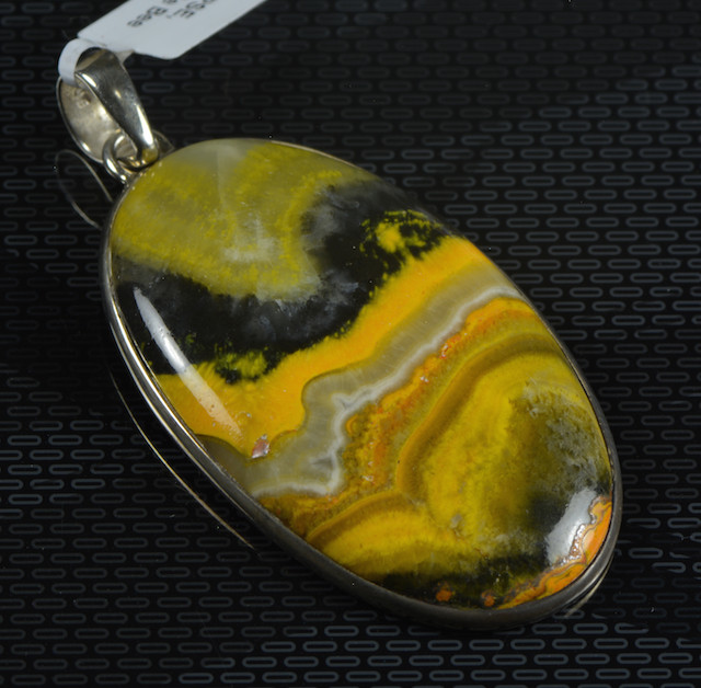 Mustard Jasper pendant Bumblebee Silver Natural Color No Dyeing Special Pattern