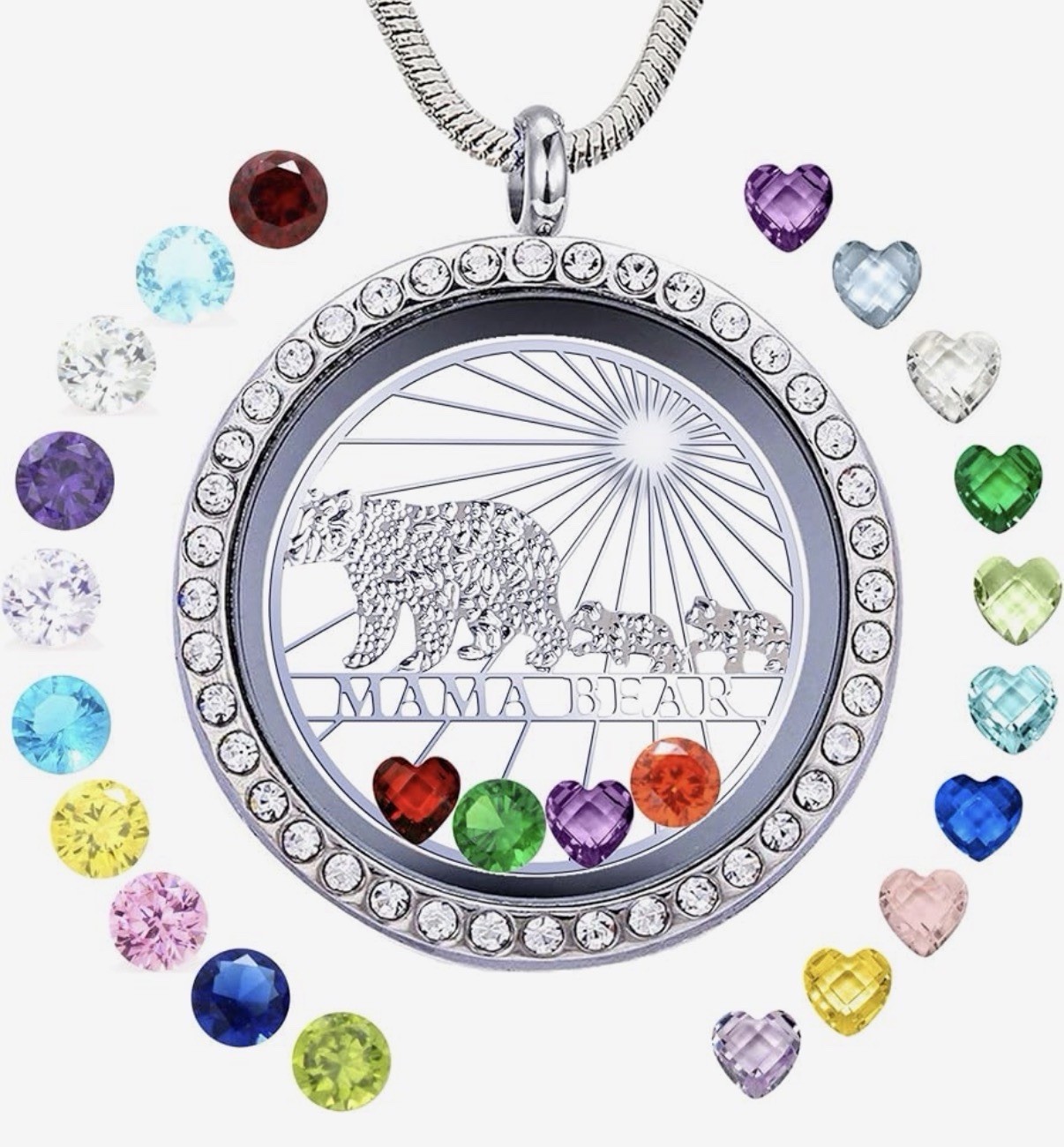Mama Bear Birthstone Necklace