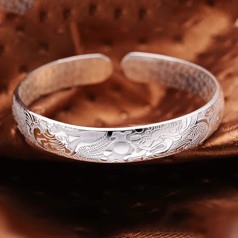 Sterling Silver Bracelet Open Cuff Animal Motif Polished Smooth Finish Jewelry