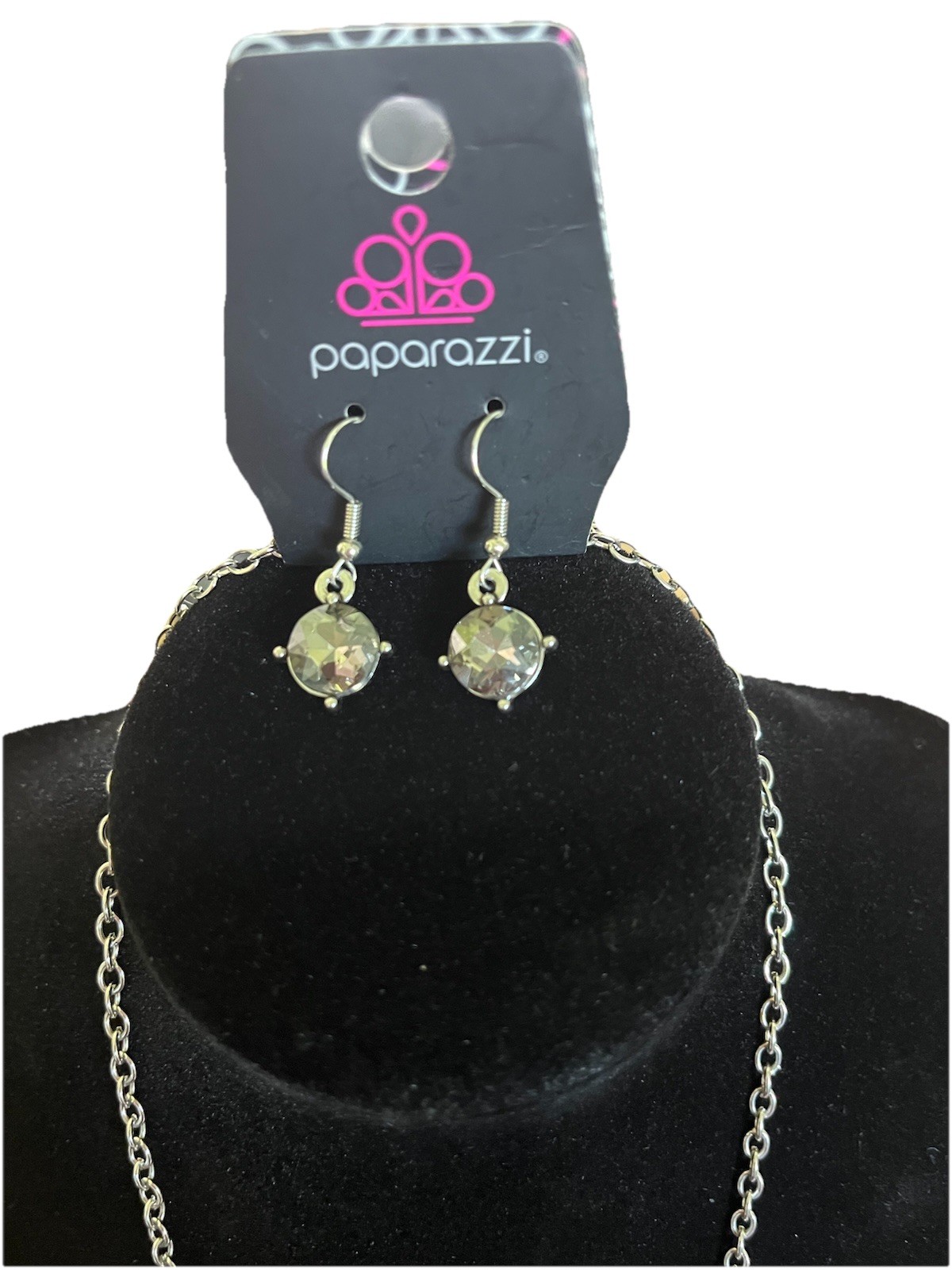 Paparazzi Statement Necklace And Earrings Set Smoky Stones Reflective NEW