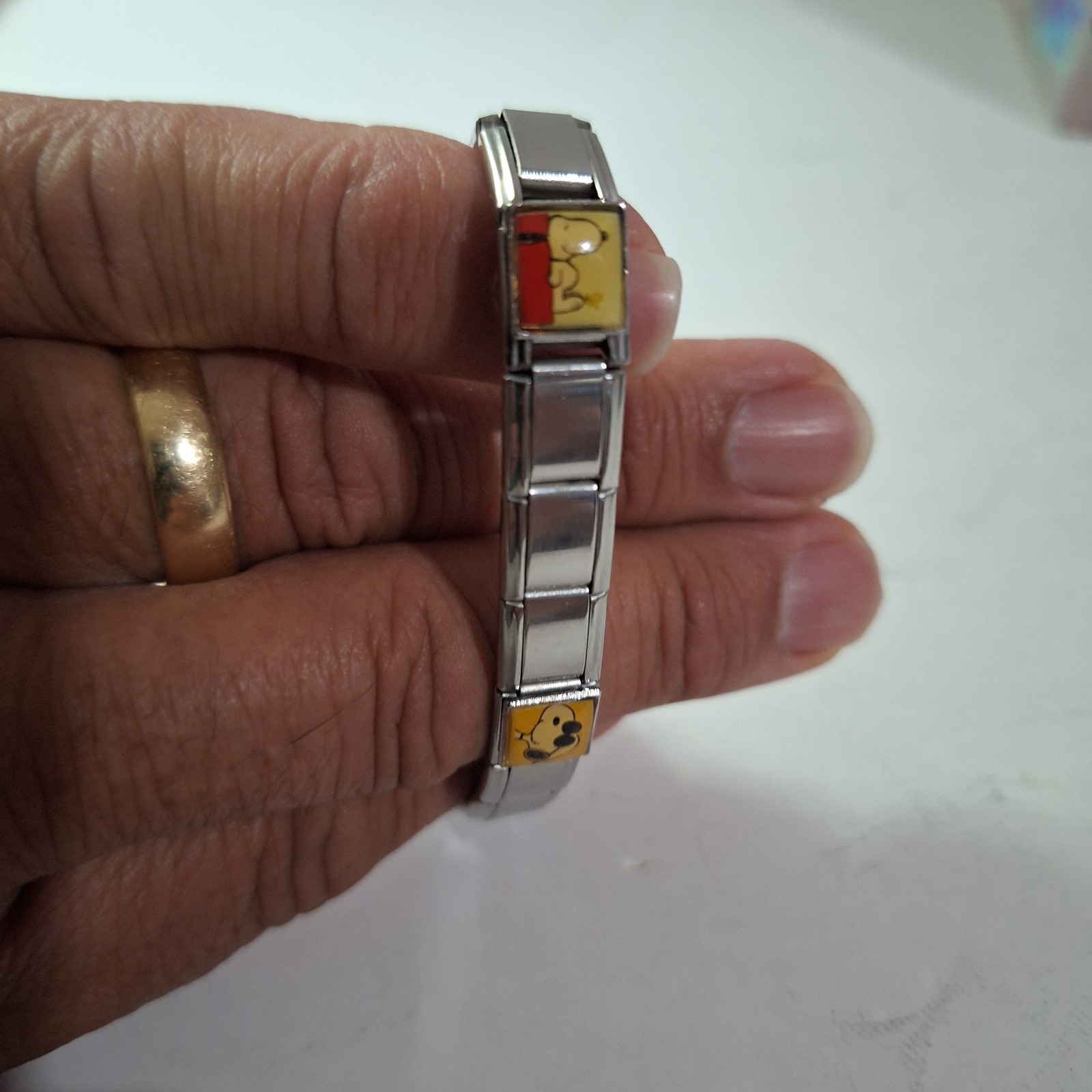 Vintage Snoopy Enamil Charms Casa D’Oro Watch Uberry Stainless Works New Battery