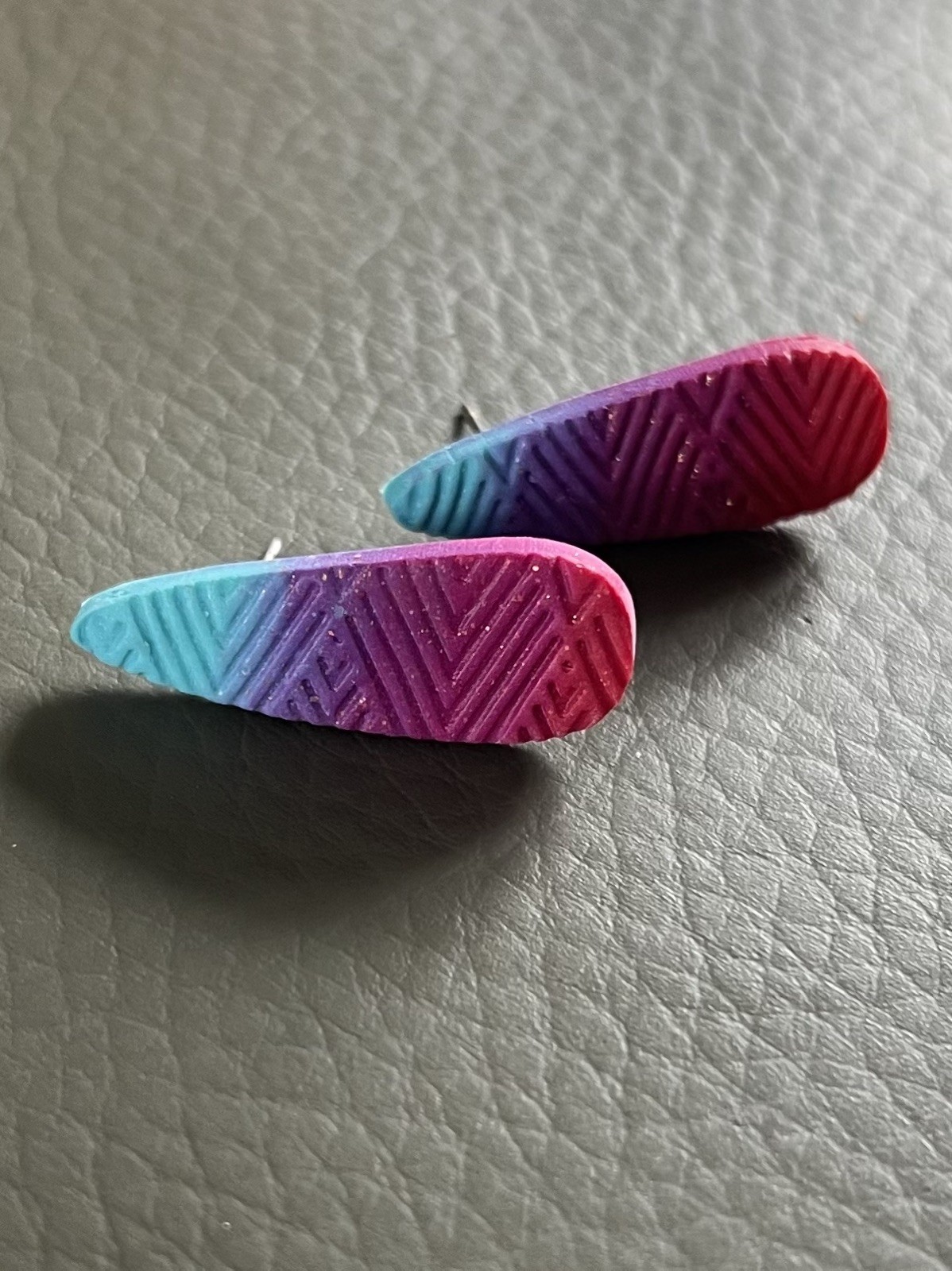 Handmade Ombre Polymer Clay Teardrop Earrings – Ultra Lightweight