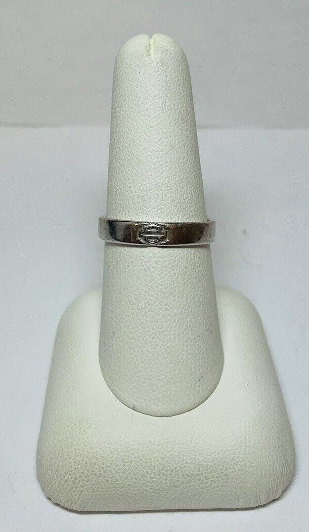 MOD Harley Davidson Sterling 925 Silver Logo Shield CZ Ring Sz 8 – .09