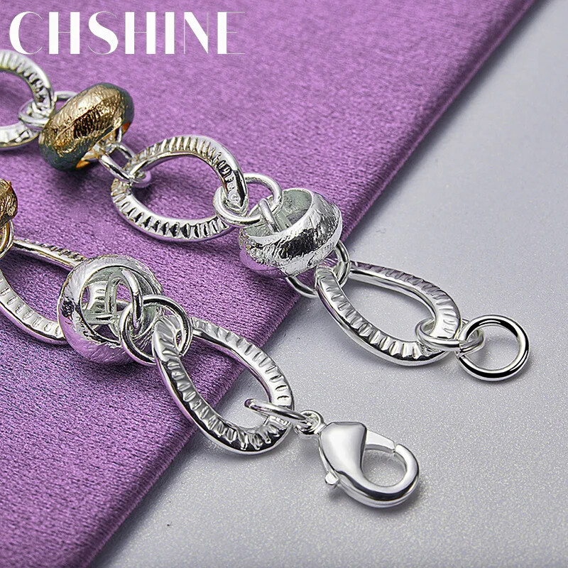 CHSHINE 925 Sterling Silver Key Lock Pendant Bracelet For Women Charm Jewelry