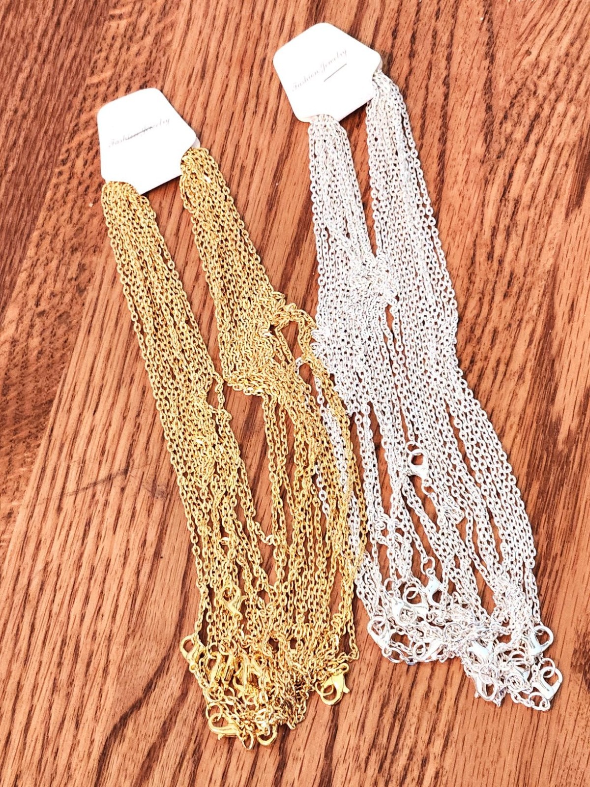 24 Pack Necklace Chains Bulk Gold Silver Plated DIY Link Chain 18 Inches long