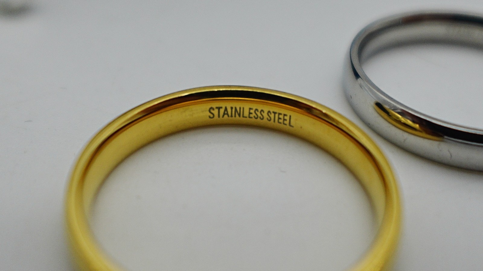 Gem Stone King Tri-Color Stacking Rings Set 3 Stainless Steel Bands Tri Tone 11