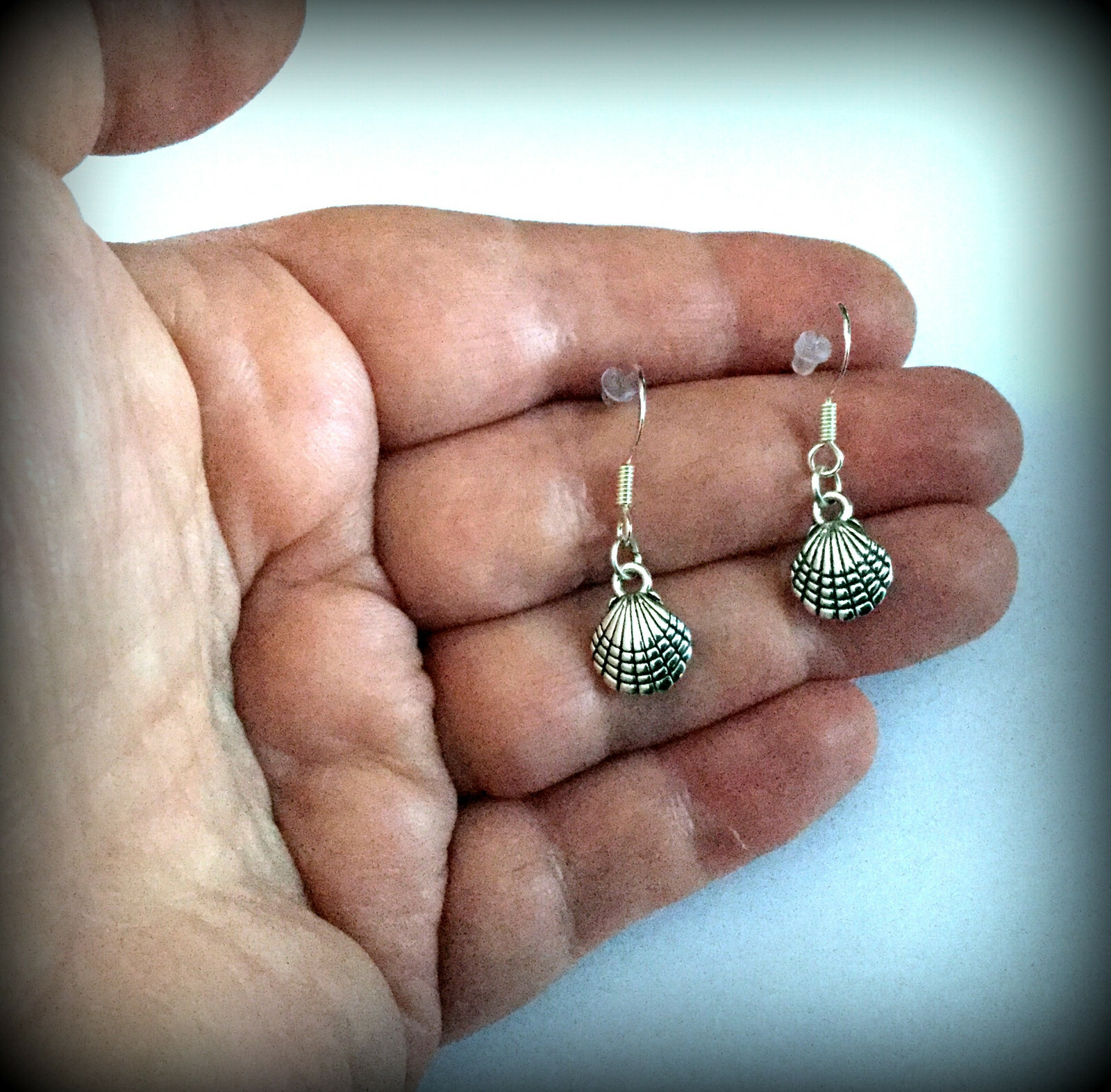 BUY 2 GET 1 FREE~SILVER SEASHELL DANGLE EARRINGS~MERMAID OCEAN NAUTICAL~925 HOOK