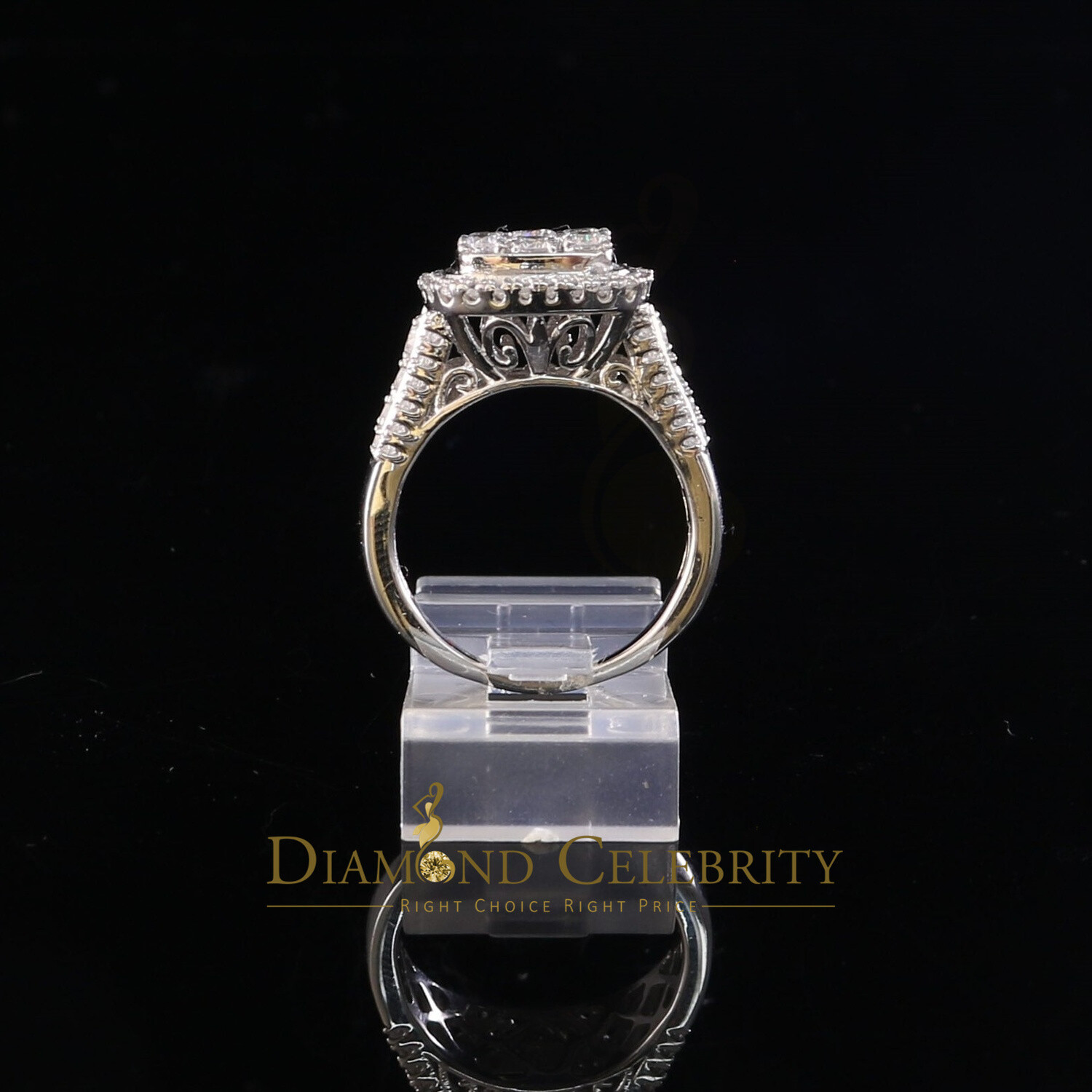Womens 925 Cubic Zirconia 3.75ct White Silver Square Bridal Set Ring Size 5