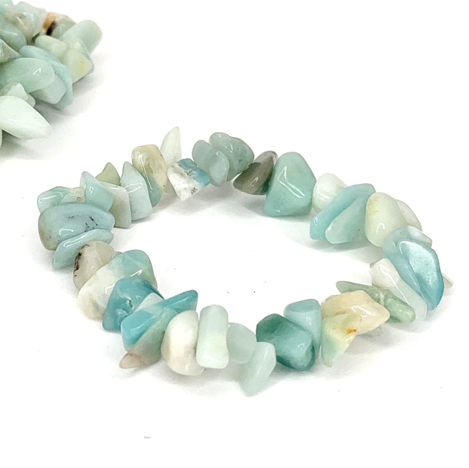 Amazonite Crystal Chip Bracelet: Gemstone Beaded Jewelry