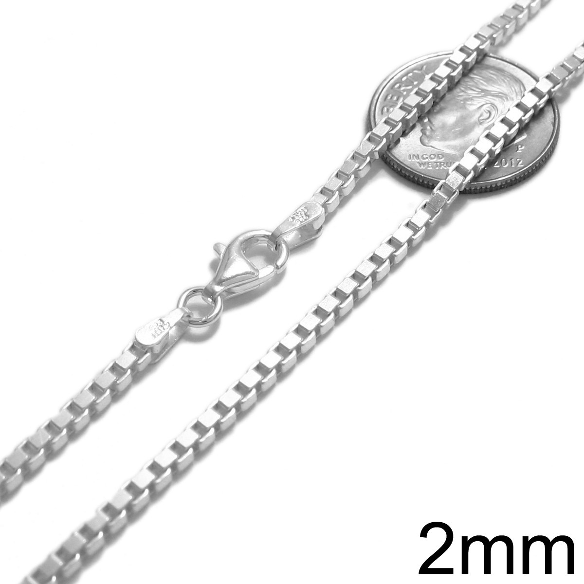 Guaranteed 925 Sterling Silver Box Chain Necklace w/ Strong Lobster Lock Italy