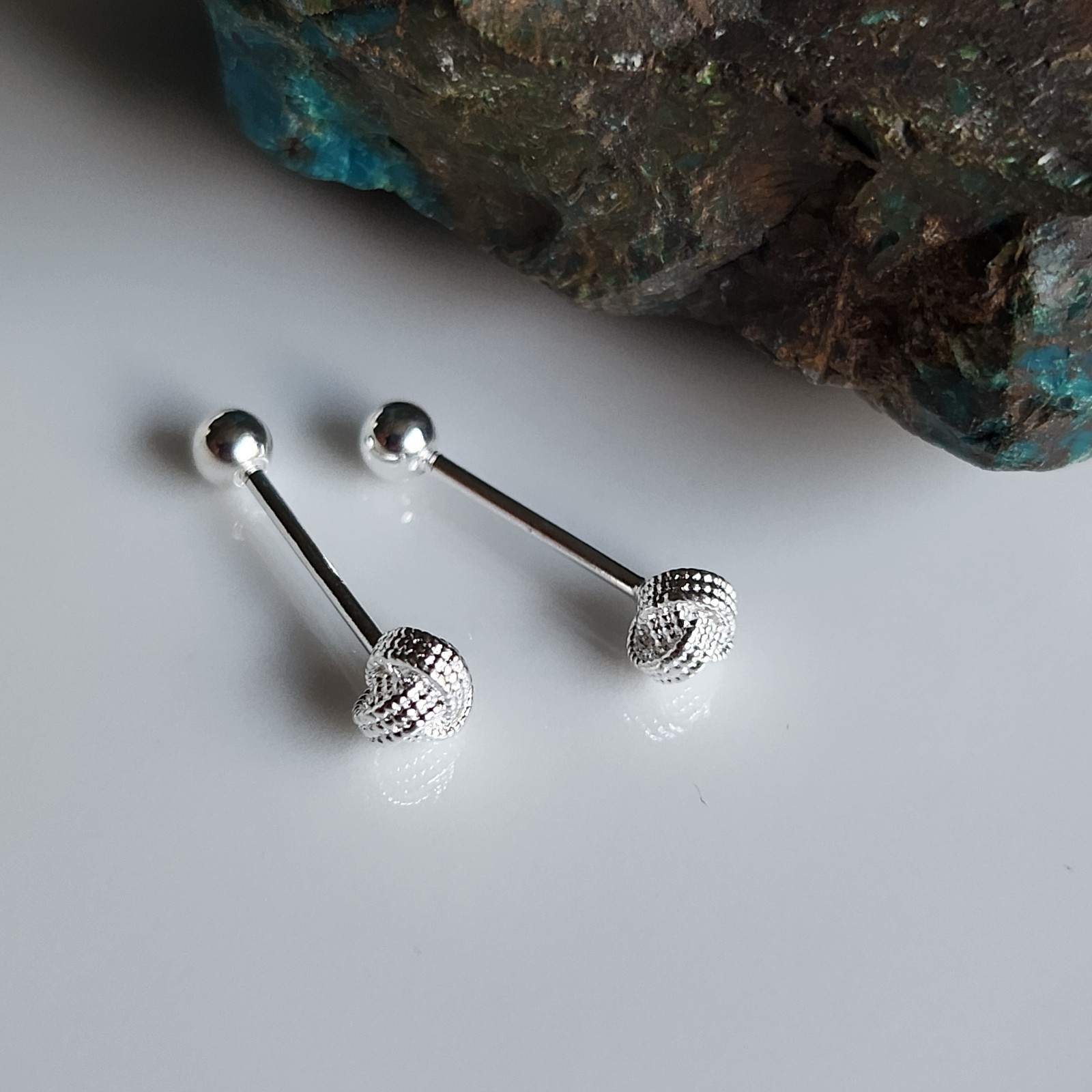 925 Sterling Silver 4.5mm Knot Dainty Tiny Stud Earrings 3mm screw Ball Back