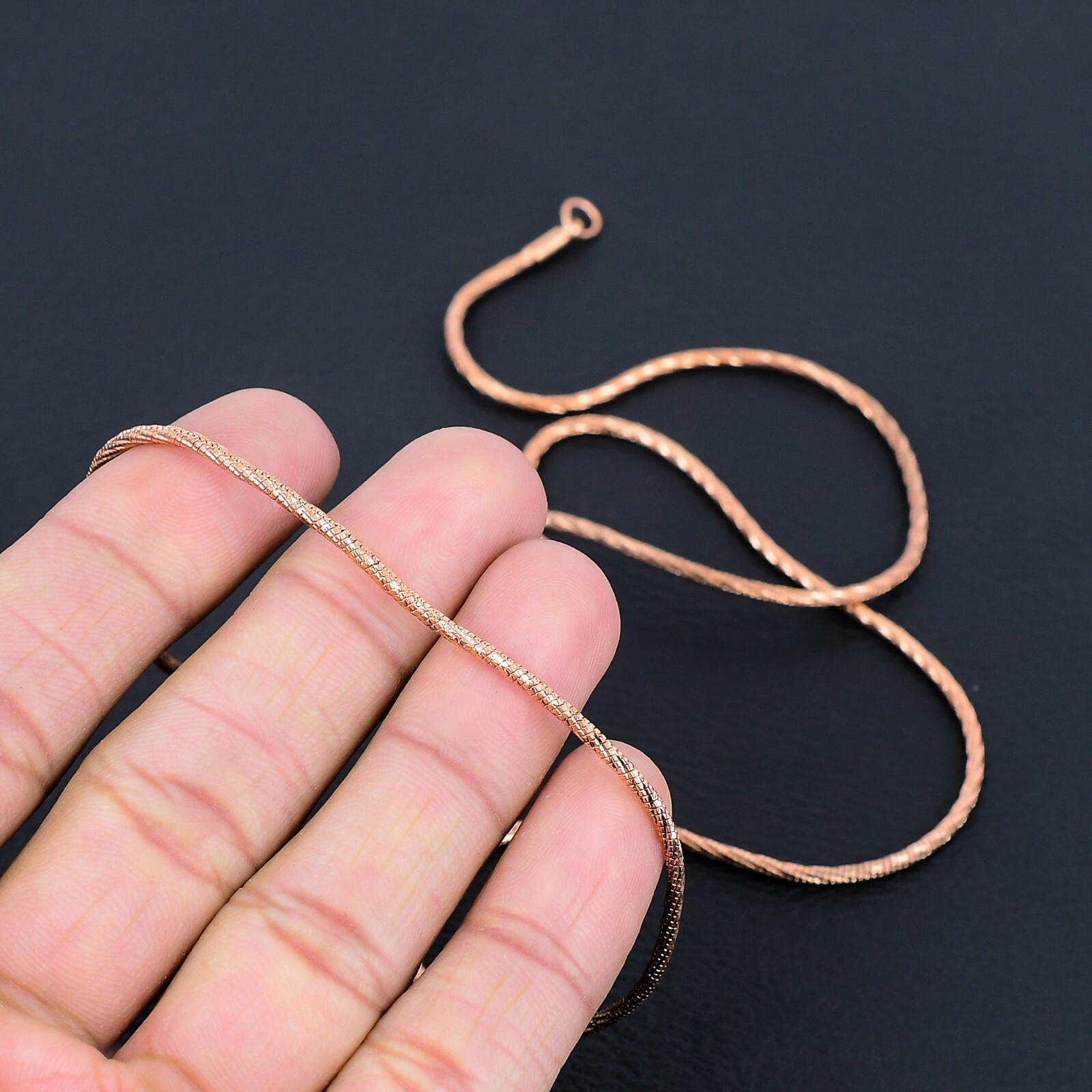 Pure Copper Snake Chain Oxidized Handmade Necklace Gift For Jewelry RJ-011