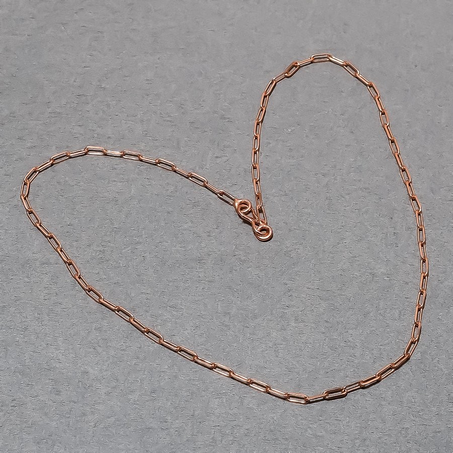 Pure Solid Copper Paper Link Chain Women And Men Chain Copper Necklace SR 01