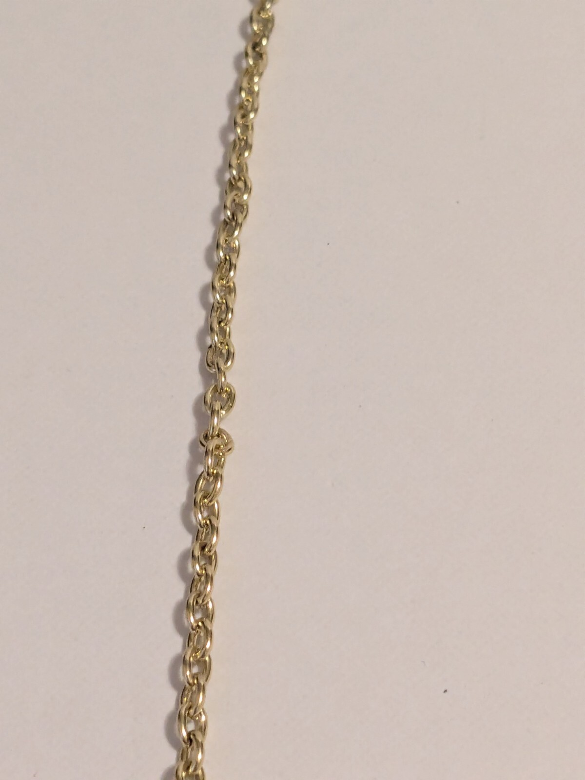 Gold Tone Flower Pendant Statement Necklace With Off White Acrylic Beads 24″.
