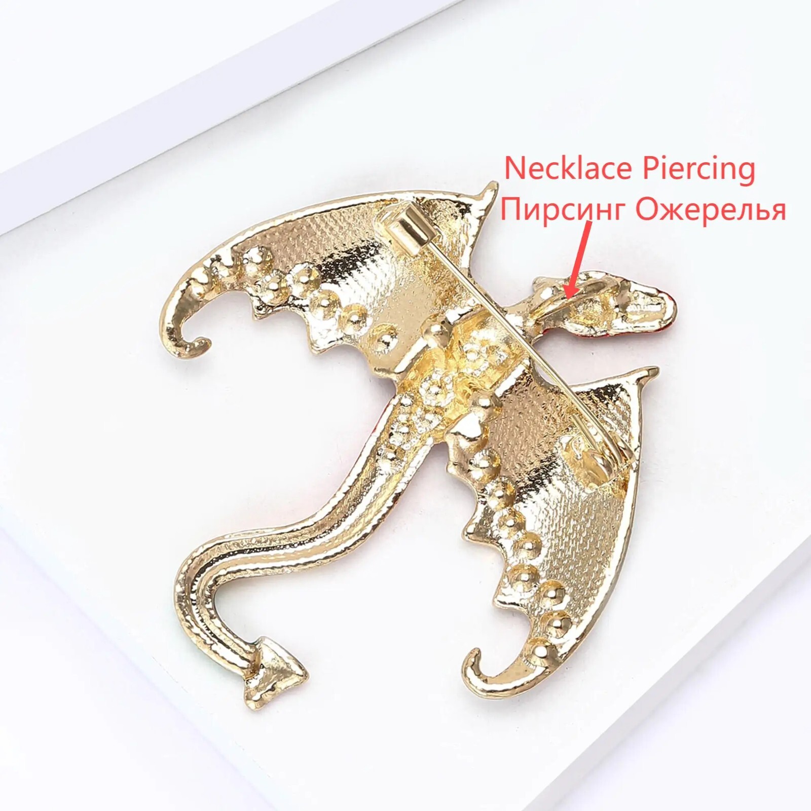 New Style Dragon Brooches Luxury Rhinestone Pin Necklace Gifts Jewelry Animal