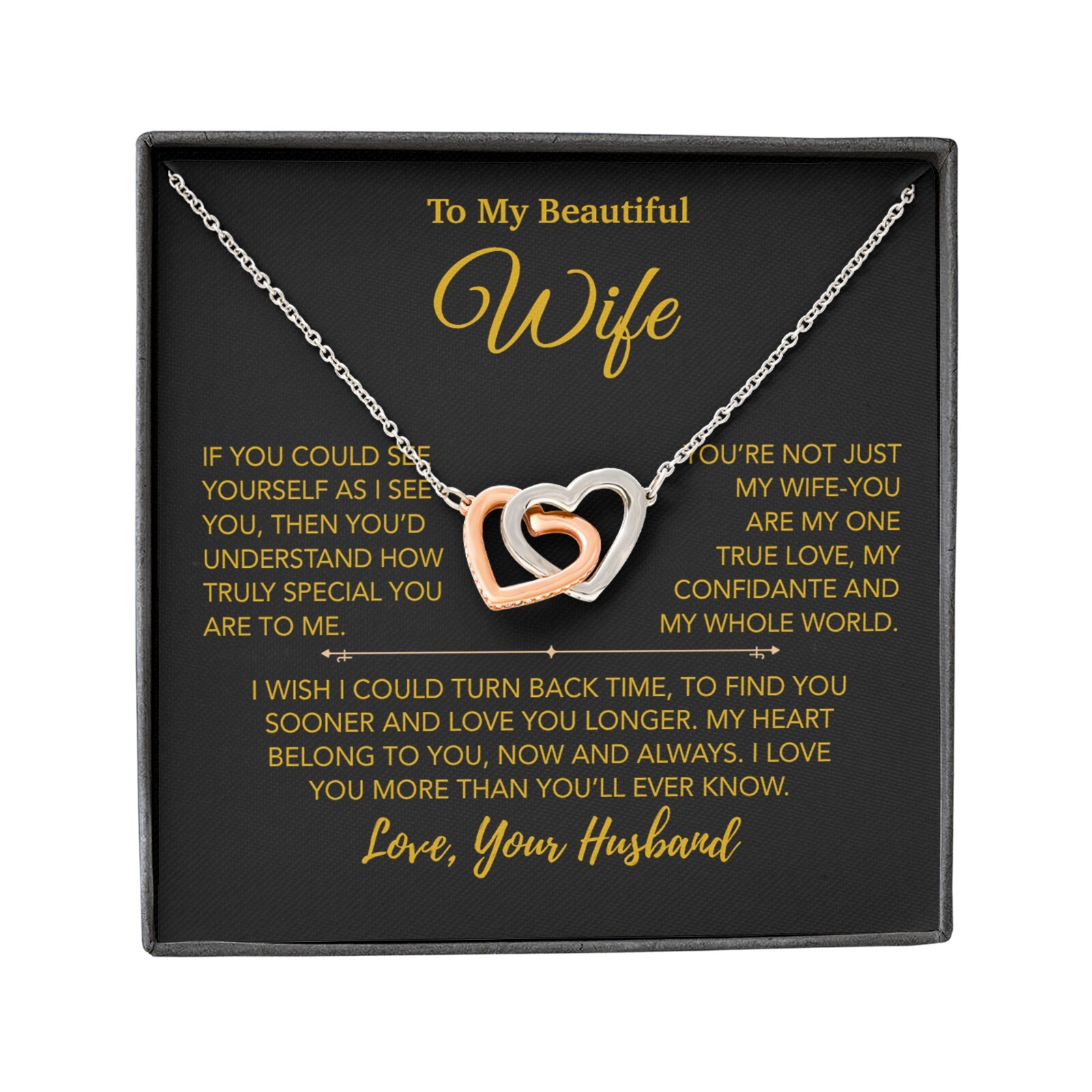 To My Wife Necklace, Vanlentines Gifts For Women, Anniversary Gift For Wife