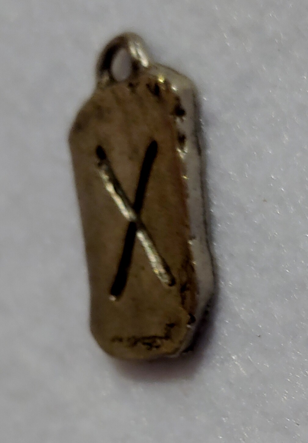 Pewter RUNE ( LOVE ) DOG TAG PENDANT ( 5/8 in x 1 1/8 in )