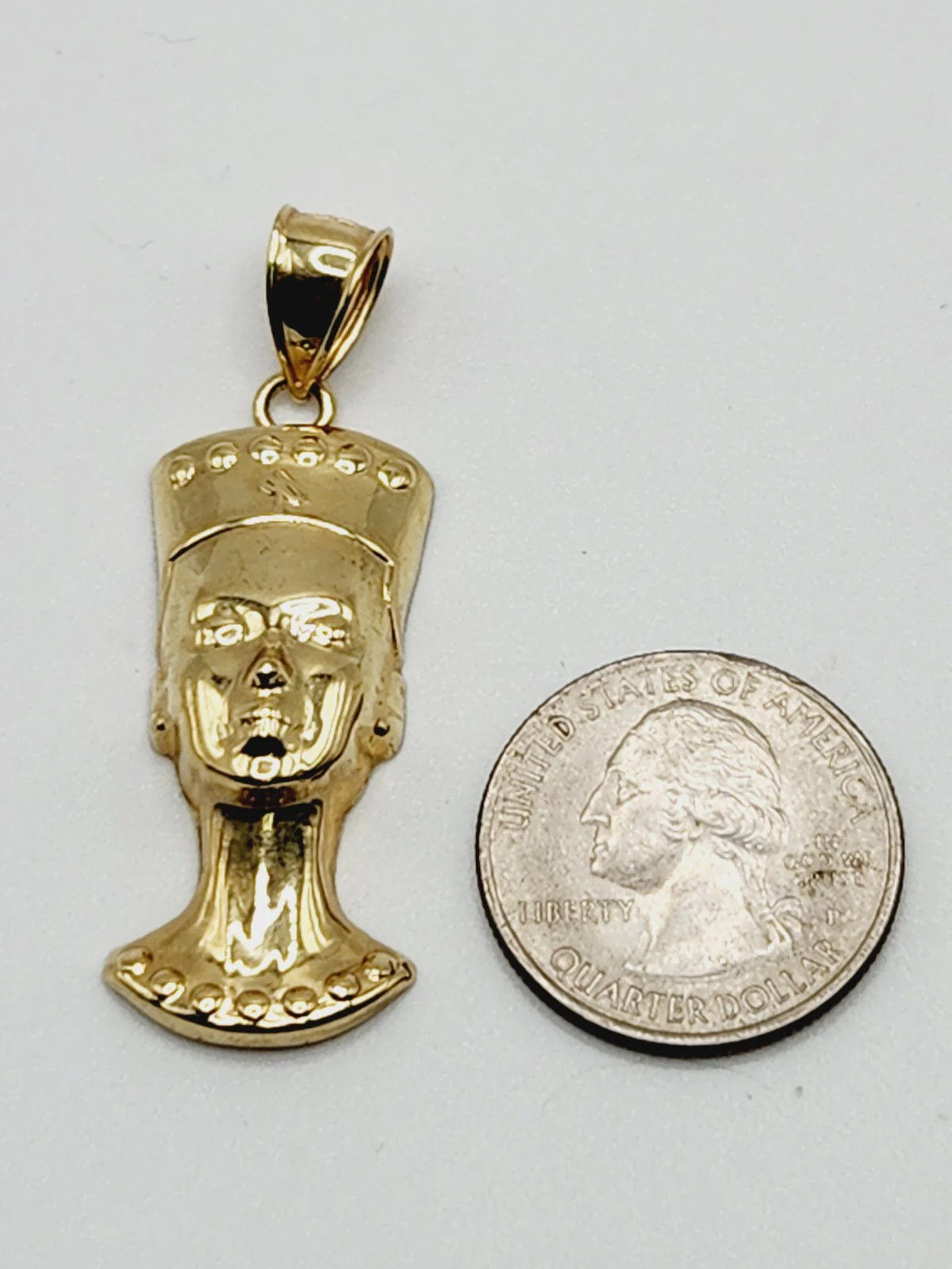 10KT Yellow Gold Nefertiti Queen of Egypt Face Pendant/Charm