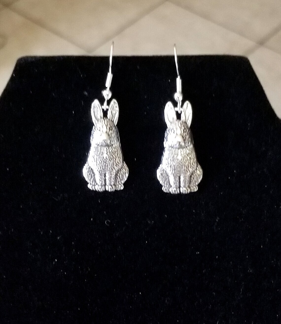 Silver Bunny Earrings Rabbit Earrings Easter Jewelry Bunny Rabbit Earrings