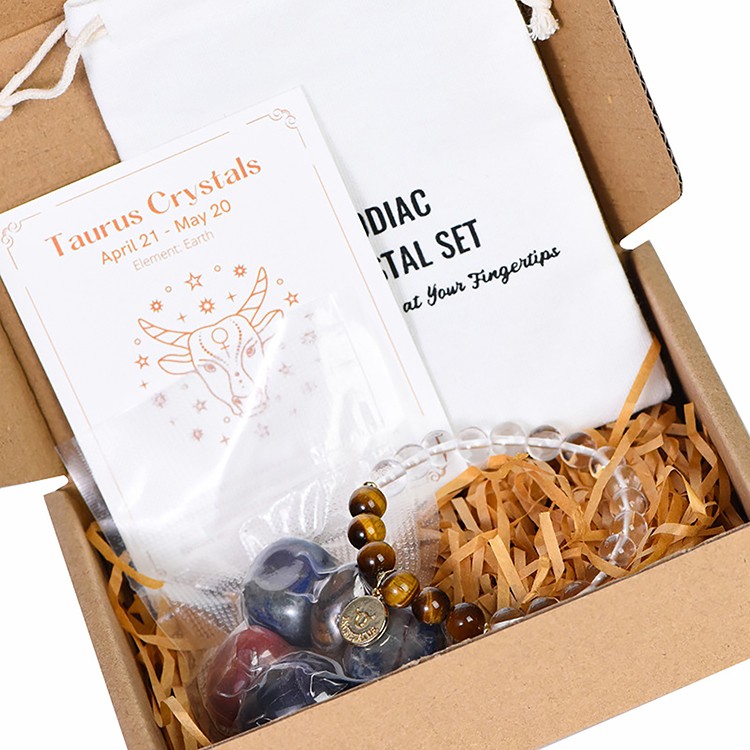 Zodiac Crystal Healing Stone Set with Bracelets for Energy Generator Meditation