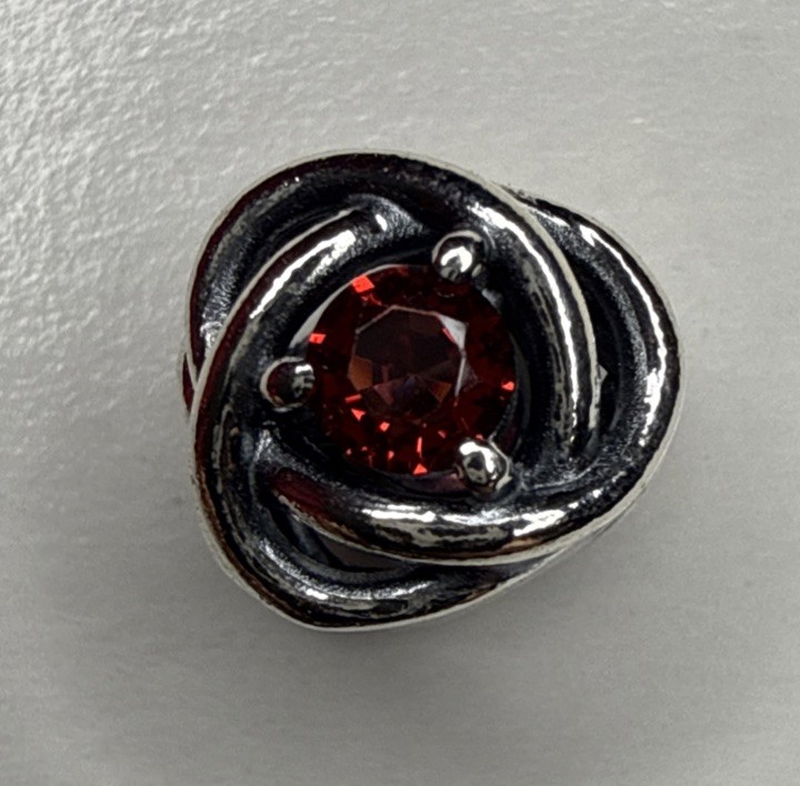Pandora July True Red Eternity Circle Charm Silver 790065C01 AUTHENTIC NEW