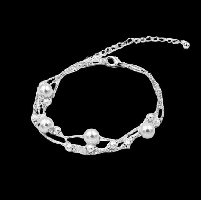 Triple Row Pearl Ball Bracelets Sterling Silver NEW LOWEST PRICE