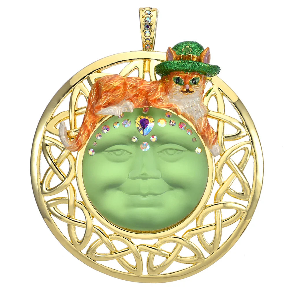 Kirks Folly Sweetheart Illusion Seaview Moon Killarney Cat Foldover Pendant GT