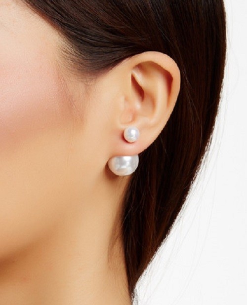 Fashion Double sided Faux Pearl Earrings