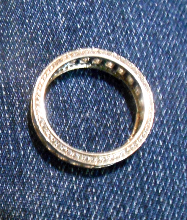 Sterling silver Cubic zerconia thumb or band ring, size 9