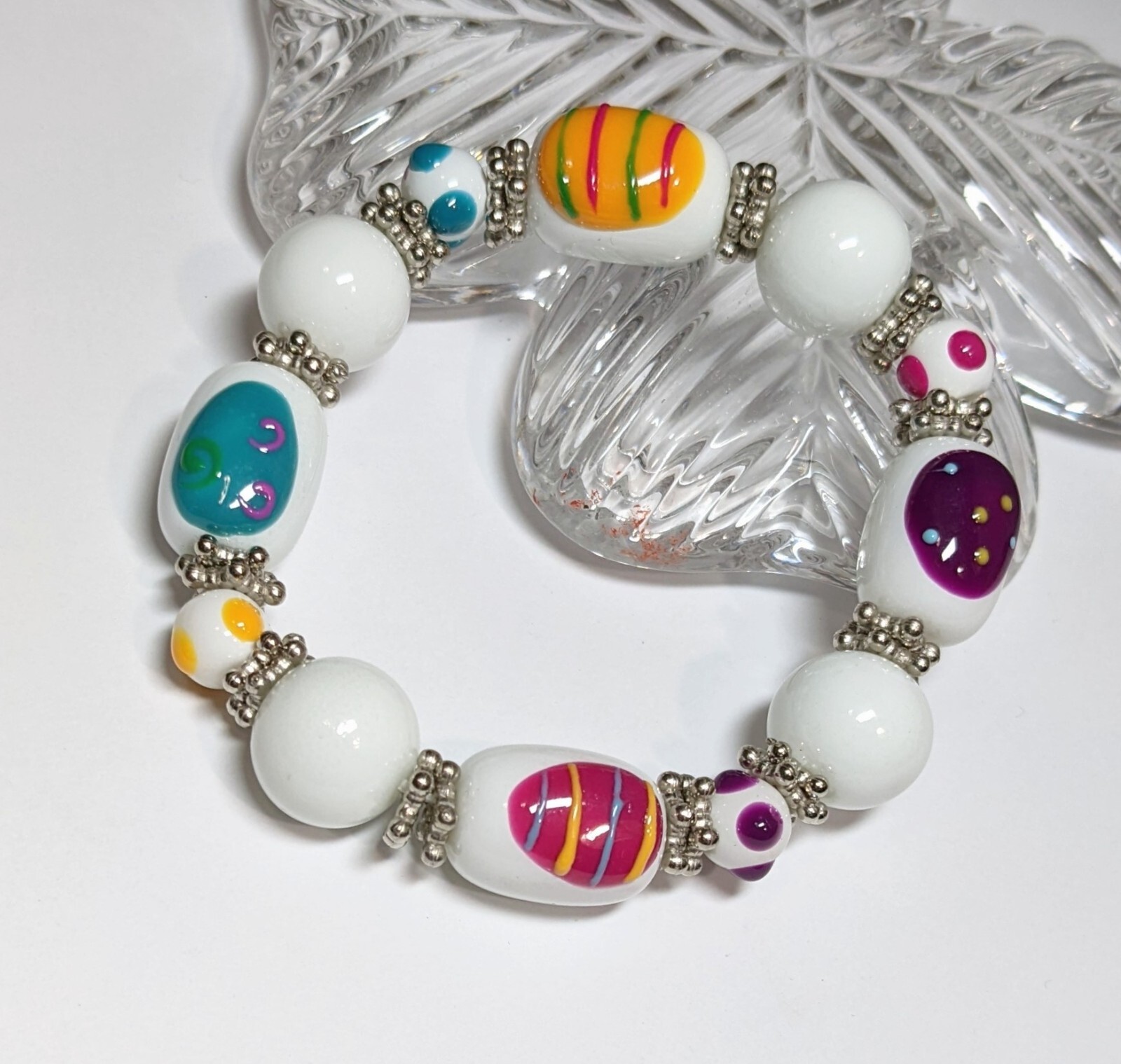 Easter Bracelets Bunny Egg Easter Egg Hunting Beaded Stretch Wholesale Lot of 6