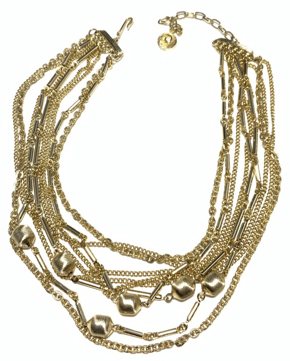 Lisner Gold Tone 9-Strand Chain Necklace 16.5-inches LT110