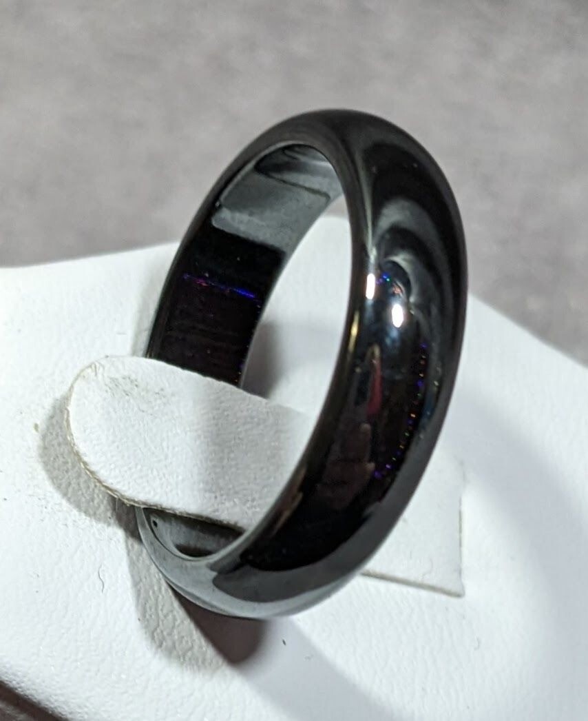 Solid Hematite Magnetic Polished Ring Size 11