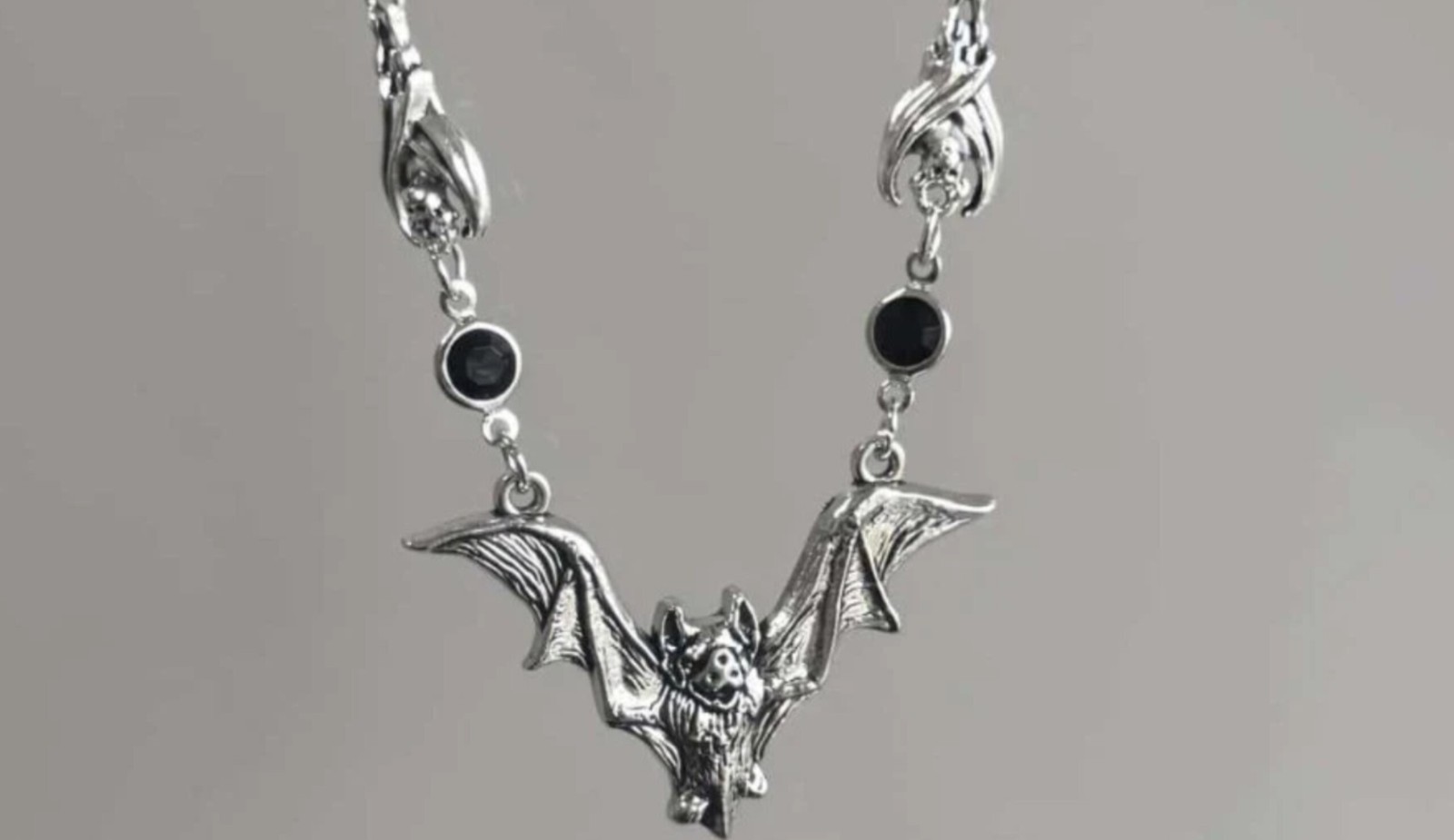 22″ Bat Chain Necklace Costume Jewelry Halloween Black