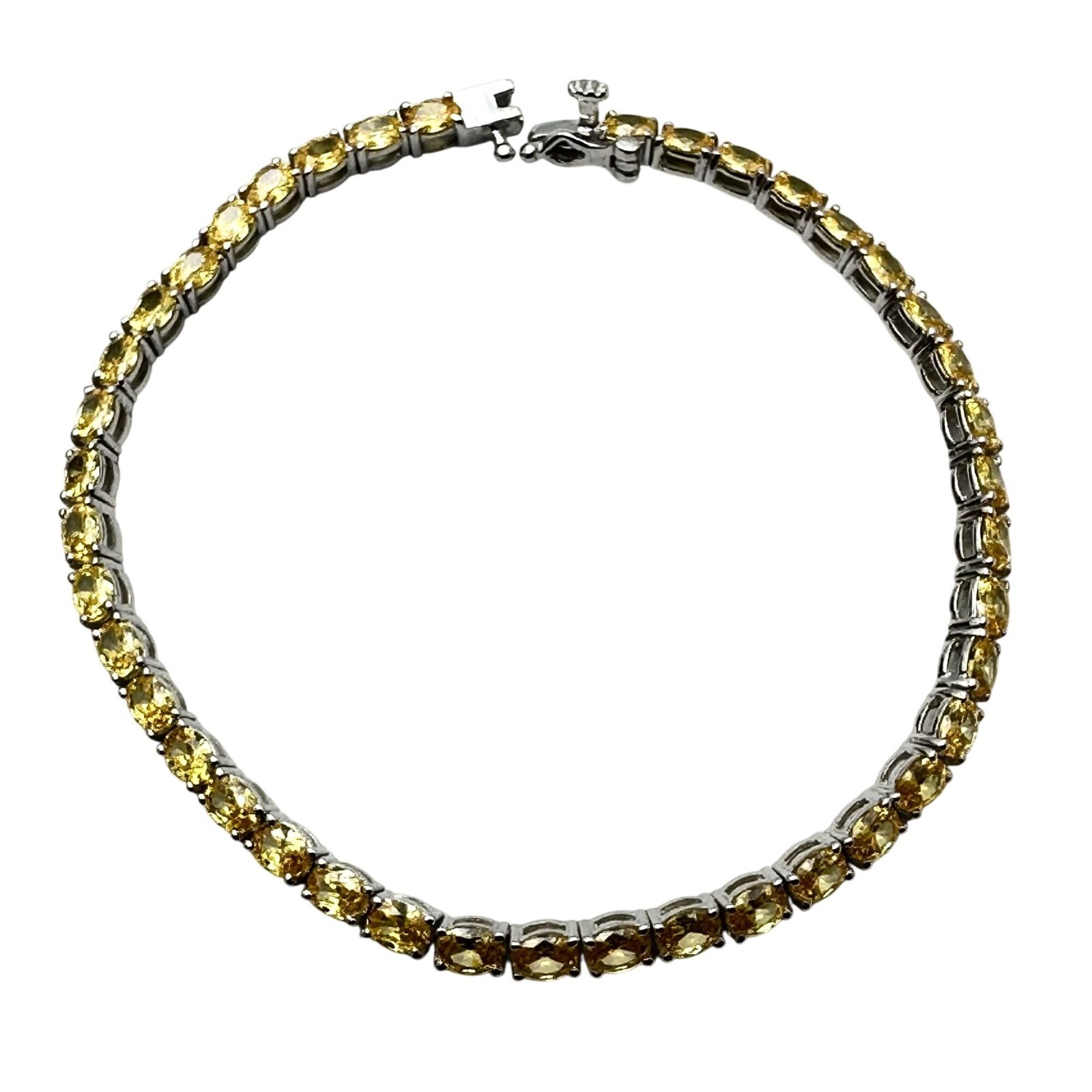 JTV Simulated Canary Diamond Sterling Silver Tennis Bracelet 7 Inch New