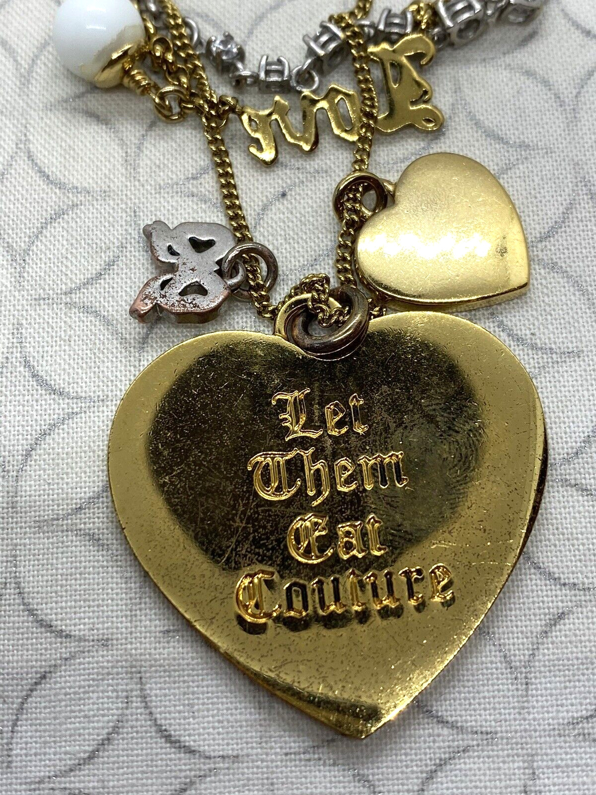 Juicy Couture Let Them Eat Couture Heart Bracelet Multi strand Necklace Set