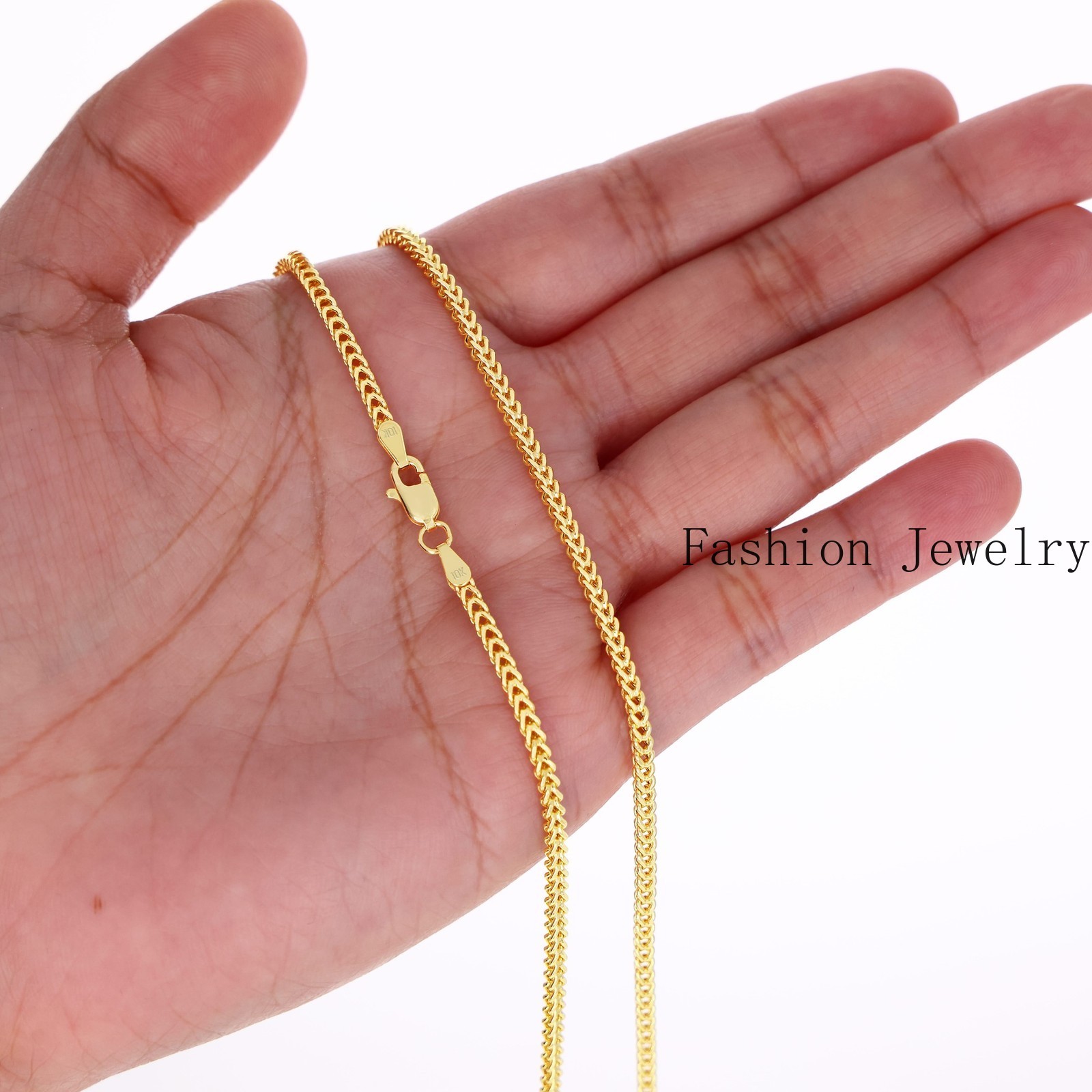 10k Yellow Gold 1.5mm-6mm Franco Box Necklace Bracelet Chain Mens Womens 7″- 30″