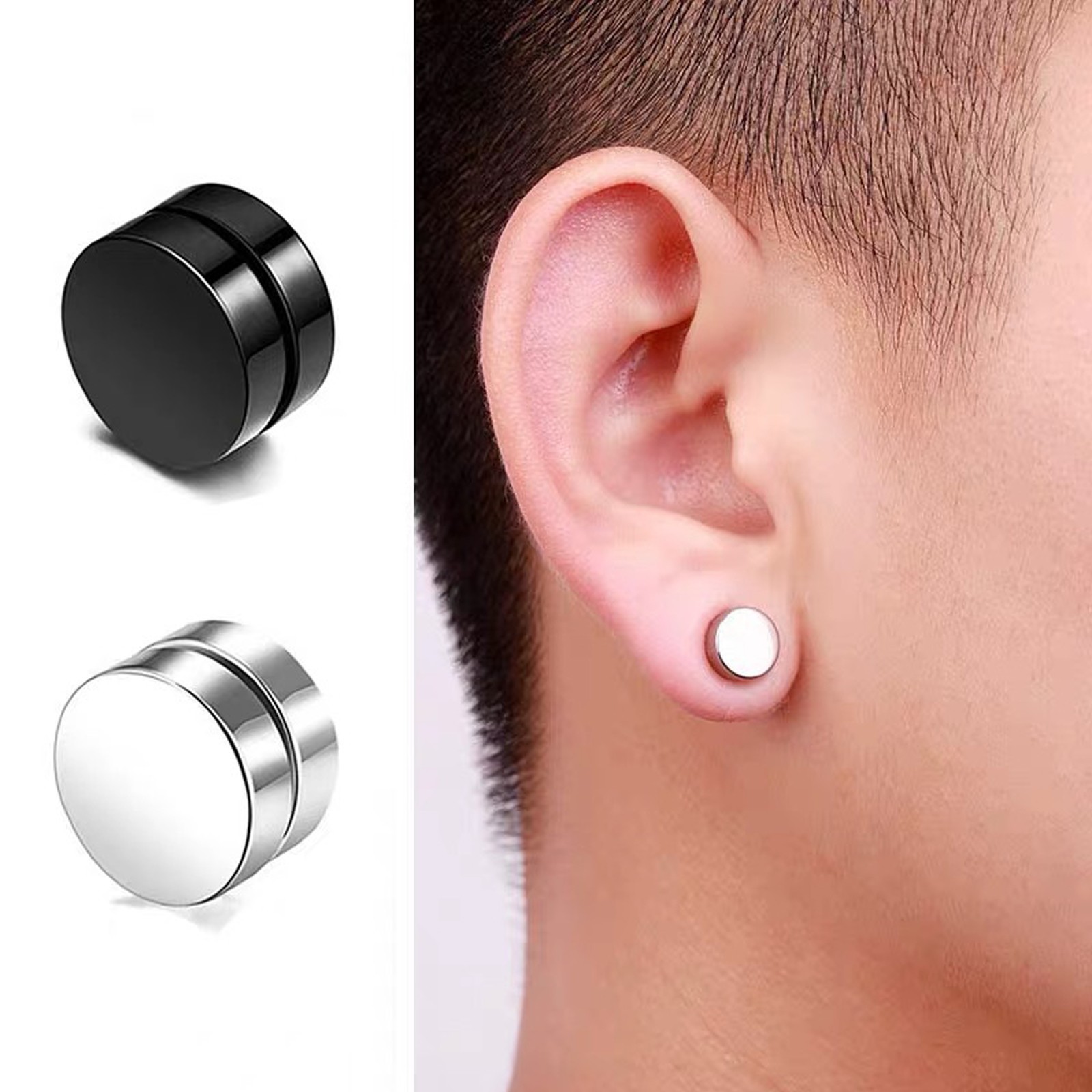 10Pcs Stainless Steel Earrings Stud Punk Piercing Men Hoop Gothic Unisex