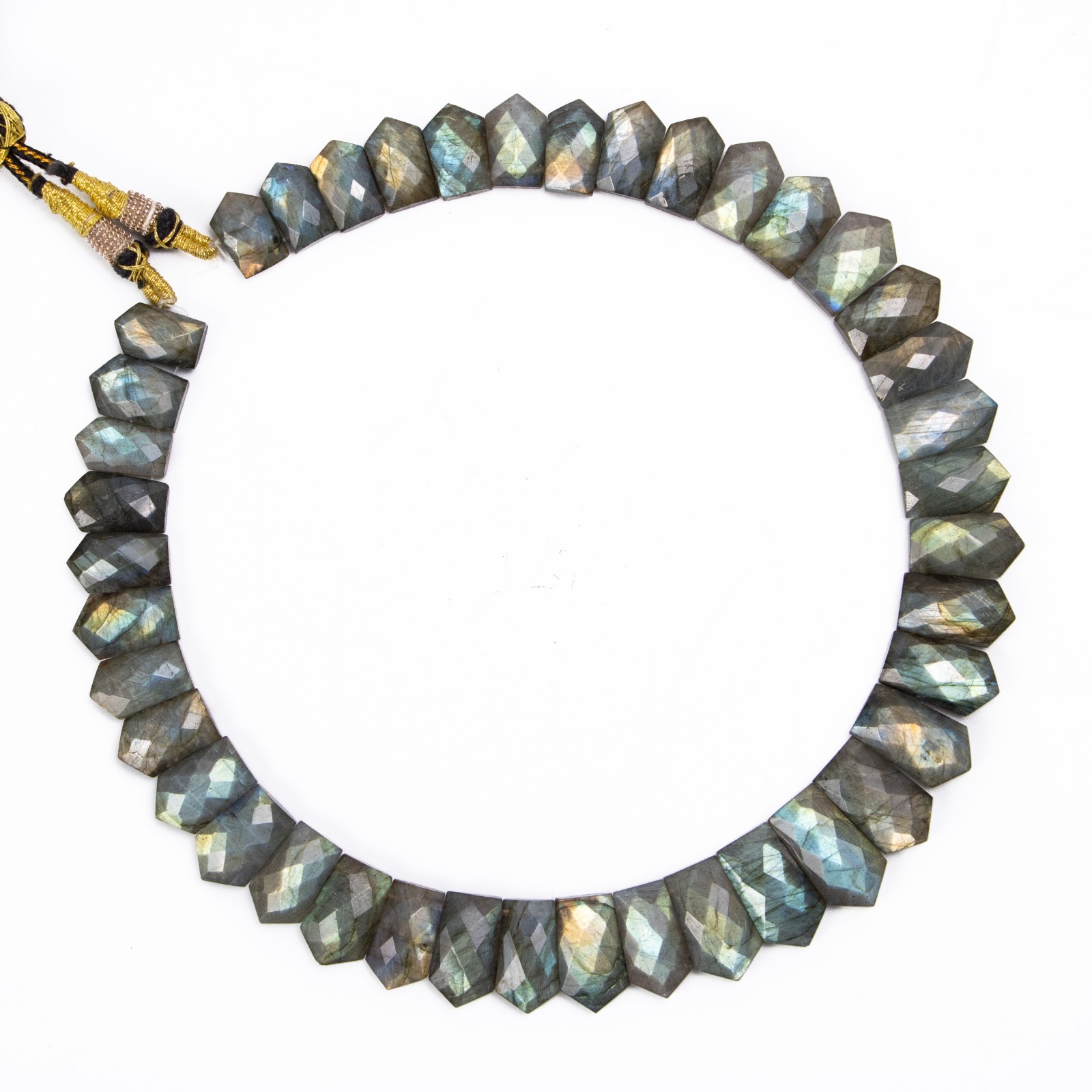Labradorite Fancy Shape Layout Necklace, 15X10MM To 21X10MM, Faceted Gemstone