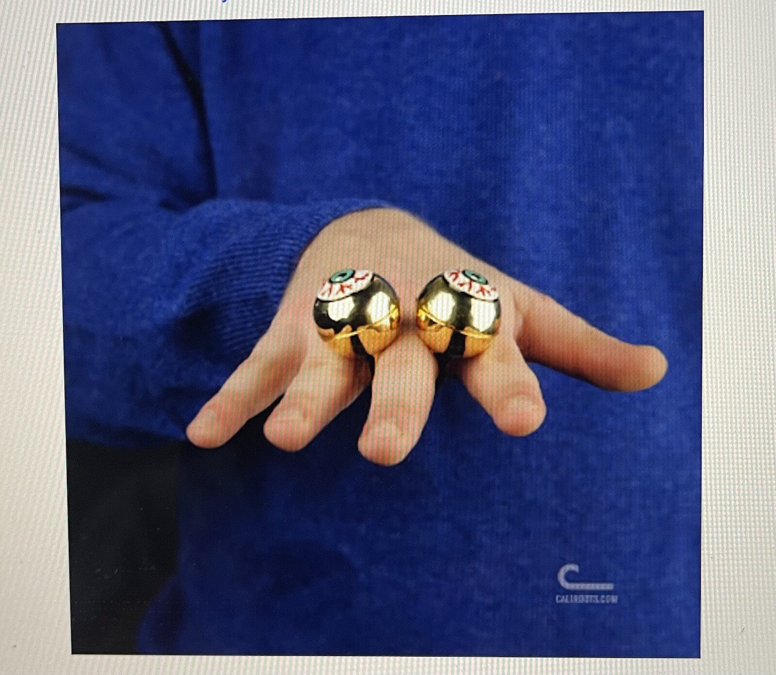 AMBUSH OVERSIZED EYE GOT BALLZ EYEBALSS DOUBLE RING SIZE 7