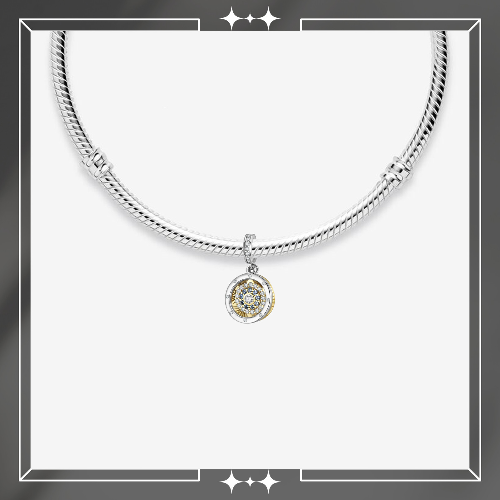 Compass Dangle Charm For Bracelet, Gold Compass Charm, Travel Charm