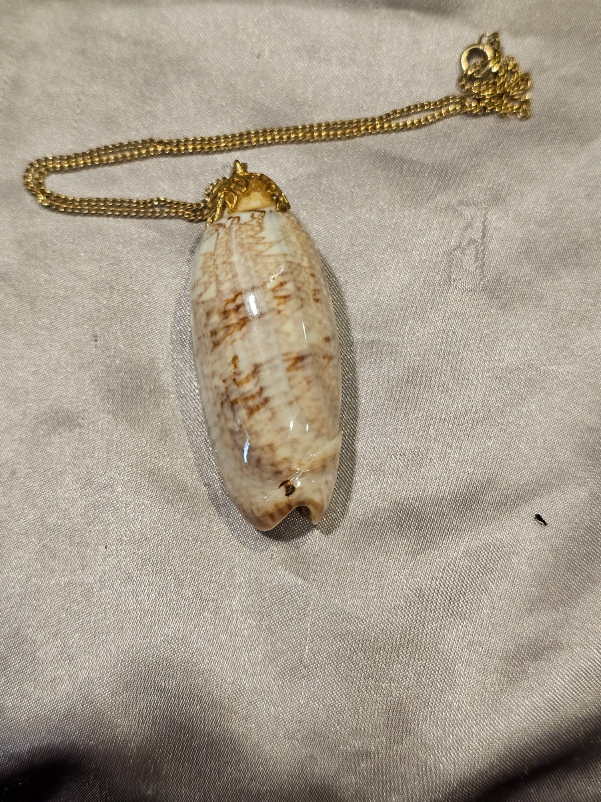 Natural Seashell Pendant Necklace – Gold‑Tone Chain, Coastal Boho Beach Jewelry