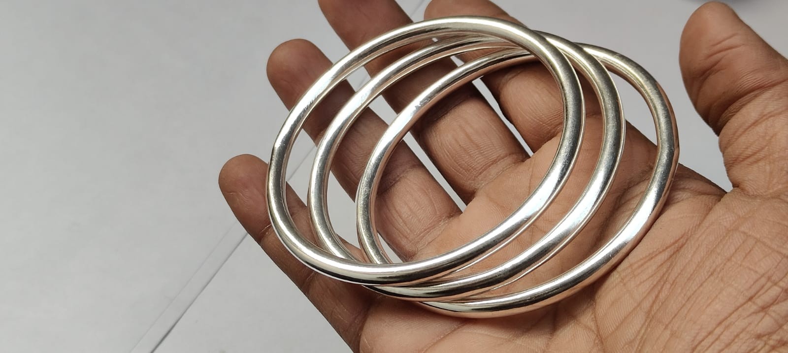 Handmade 925 Sterling Silver Bangle Set of 3, Boho Stacking Woman Bangles