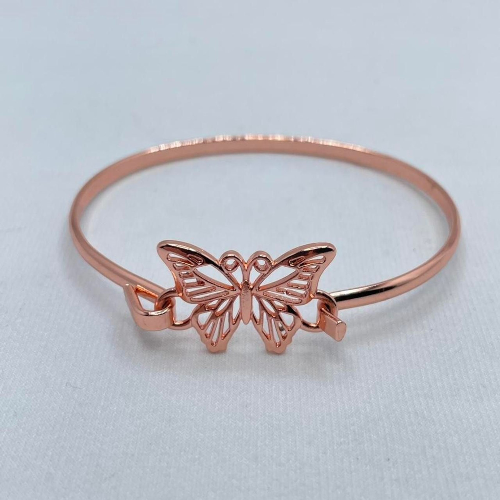 Copper Butterfly Bangle Bracelet Dainty Minimalist