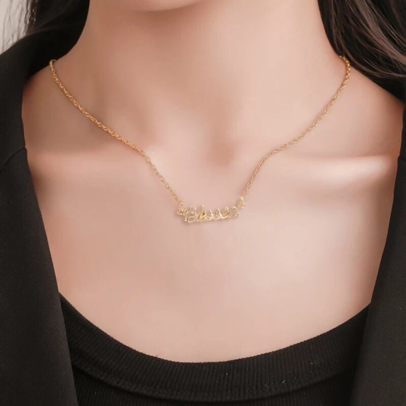 BLESSED Word Cross Faith Wish Pendant Necklace Gold Plated Christian Gift N179