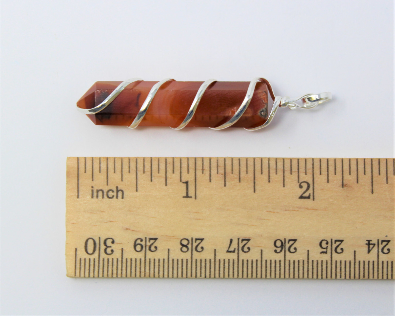 Carnelian Spiral Wrapped Point Pendant / Necklace (Carnelian Point Pendant)