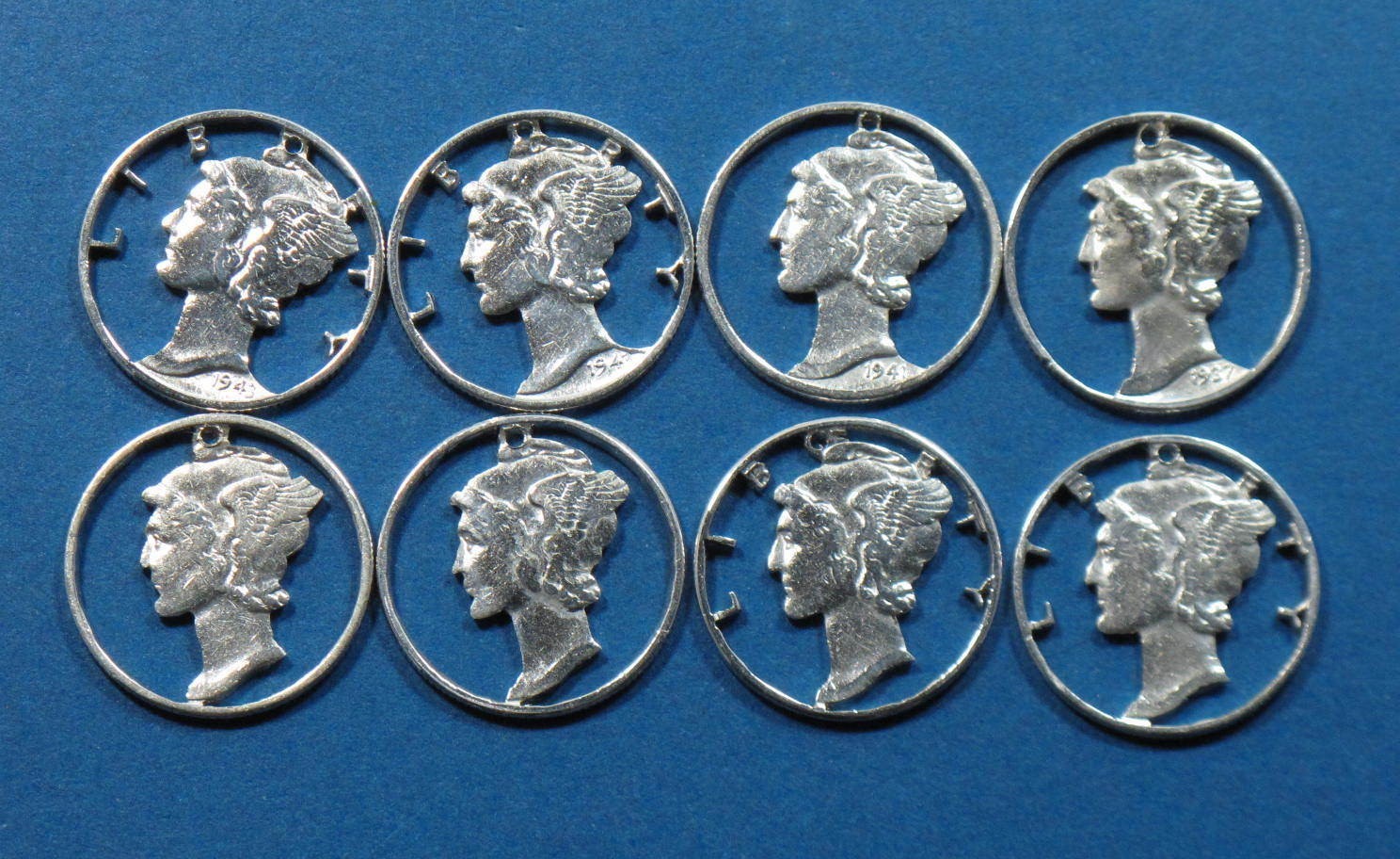 Mercury Dime Artistic Cut Coin for a Bracelet Necklace Pendant Tietack – lot 255