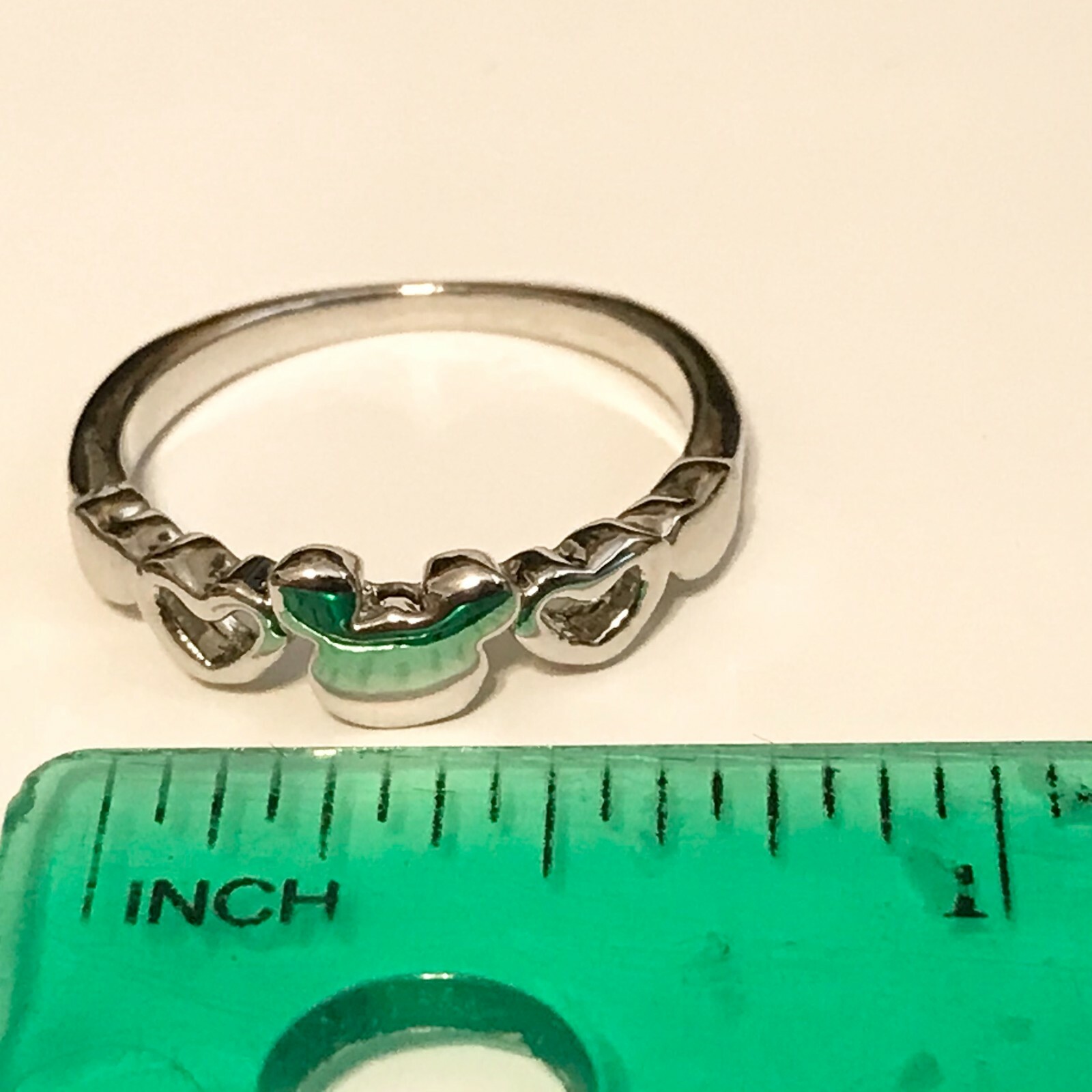 Mickey Mouse Disney Size 5 6 7 8 9 Sterling Silver Ring Band Thumb Hearts
